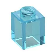 Brick 1 x 1, Trans-Light Blue
