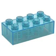 Duplo Brick 2 x 4, Trans-Light Blue