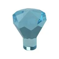 Rock 1 x 1 Jewel / Gem 24 Facet, Trans-Light Blue