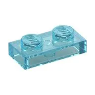 Plate 1 x 2, Trans-Light Blue