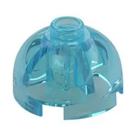 Brick Round 2 x 2 Dome Top, Hollow Stud, Trans-Light Blue