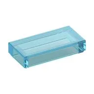 Tile 1 x 2 with Groove, Trans-Light Blue