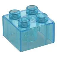Duplo Brick 2 x 2, Trans-Light Blue