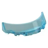 Windscreen 3 x 6 x 1 Curved with Rectangular Stud Holder in Bottom, Trans-Light Blue