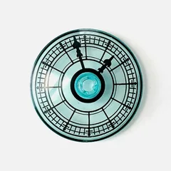 Dish 4 x 4 Inverted [Radar] with Clockface Print, Trans-Light Blue