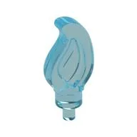 Wave / Flame Small with Pin, Trans-Light Blue