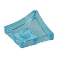 Plate Special 2 x 2 with Double Inverted Curve, 1 Stud, Trans-Light Blue