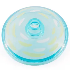 Dish 3 x 3 Inverted [Radar] with Shade of Yellow Paint Strokes in Circles Print, Trans-Light Blue