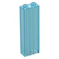 Brick 1 x 2 x 5 without Side Supports, Trans-Light Blue