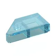 Tile 1 x 2 with Stud Notch Right, Trans-Light Blue