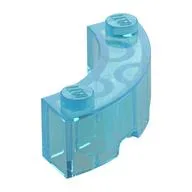 Brick Round Corner 3 x 3 Macaroni with 2 Studs, Trans-Light Blue