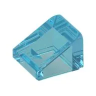 Brick Sloped 30° 1 x 1 x 2/3 (Cheese Slope), Trans-Light Blue