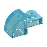 Brick Curved 1 x 2 x 1 with Curved Top, Trans-Light Blue