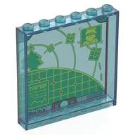 Panel 1 x 6 x 5 with Green/Yellow Tracking Monitor, Presents, Santa Print, Trans-Light Blue