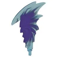 Flame, Axle, with Marbled Dark Purple Pattern, Trans-Light Blue