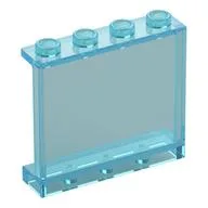 Panel 1 x 4 x 3 [Side Supports / Hollow Studs], Trans-Light Blue