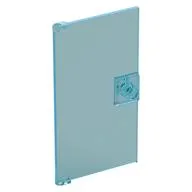 Door 1 x 4 x 6 Smooth with Chamfered Handle Plinth, Trans-Light Blue