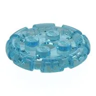 Plate Special 2 x 2 with Bar Frame Round, Trans-Light Blue