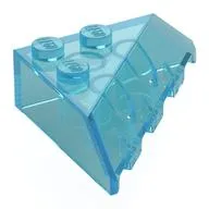 Brick Wedged, Sloped 4 x 4 Corner, Trans-Light Blue
