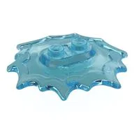 Plate Special, Wave / Power Burst / Flame, with Two Studs, Trans-Light Blue