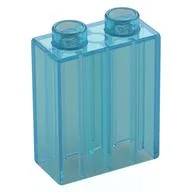 Duplo Brick 1 x 2 x 2 with Bottom Tube, Trans-Light Blue