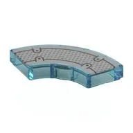 Tile 2 x 2 Curved, Macaroni with Silver Plating Print, Trans-Light Blue