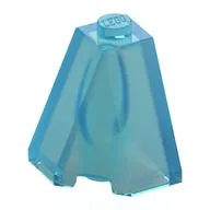 Brick Wedged, Sloped 65° 2 x 2 x 2 Corner, Trans-Light Blue