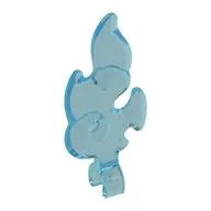 Wave / Flame with Clip, Trans-Light Blue