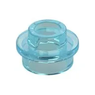 Plate Round 1 x 1 with Open Stud, Trans-Light Blue