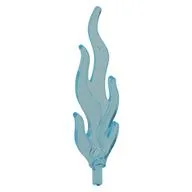 Wave / Flame Rounded Large with Marbled Trans Clear Pattern, Trans-Light Blue