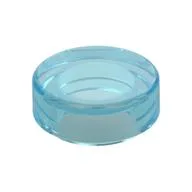 Tile Round 1 x 1, Trans-Light Blue