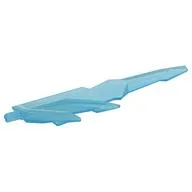 Weapon Sword with Jagged Edges, Axle, Trans-Light Blue