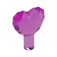 Rock - Heart Jewel with Shaft, Trans-Dark Pink