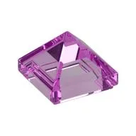 Brick Sloped 45° 1 x 1 x 2/3 Quadruple Convex [Pyramid], Trans-Dark Pink