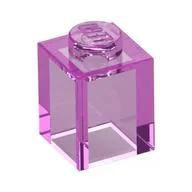 Brick 1 x 1, Trans-Dark Pink