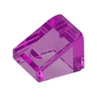 Brick Sloped 30° 1 x 1 x 2/3 (Cheese Slope), Trans-Dark Pink