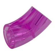 Brick Round 2 x 2 D. Tube with 45° Elbow and Axle Holes (Crossholes) at Each End [LONG], Trans-Dark Pink