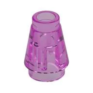 Cone 1 x 1 [Top Groove], Trans-Dark Pink