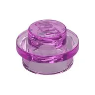 Plate Round 1 x 1 with Solid Stud, Trans-Dark Pink