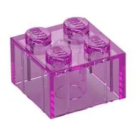 Brick 2 x 2 without Inside Ridges, Trans-Dark Pink
