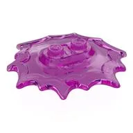 Plate Special, Wave / Power Burst / Flame, with Two Studs, Trans-Dark Pink