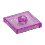 Plate Special 2 x 2 with Groove and Center Stud (Jumper), Trans-Dark Pink