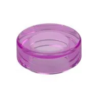 Tile Round 1 x 1, Trans-Dark Pink