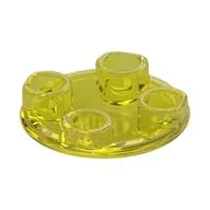 Plate Round 2 x 2 with Rounded Bottom [Boat Stud], Trans-Yellow
