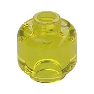 Minifig Head [Plain] [Vented Stud - 2 Holes], Trans-Yellow