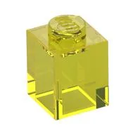Brick 1 x 1, Trans-Yellow