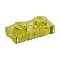 Plate 1 x 2, Trans-Yellow