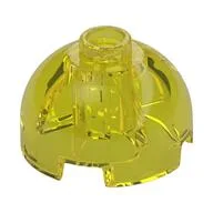 Brick Round 2 x 2 Dome Top, Hollow Stud, Trans-Yellow