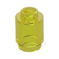 Brick Round 1 x 1 Open Stud, Trans-Yellow