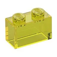 Brick 1 x 2 without Bottom Tube, Trans-Yellow